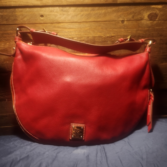 Dooney & Bourke Red Leather Hobo Bag - Picture 6 of 12